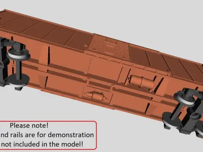 Printable Pennsylvania Railroad X29 Boxcar 1924 in H0 Scale 3D print model