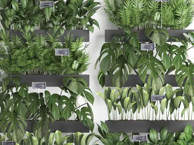 Wooden flower boxes wall decor vertical garden 41 3D model