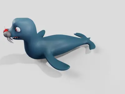 Sea lion Low-poly 3D model
