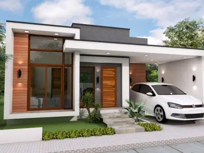 Modern House Plan Single Story House Open Concept Home 3D model