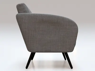 Gray Fabric Armchair 3D model