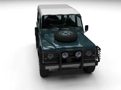Land Rover Defender 90 Station Wagon w interior 3D model