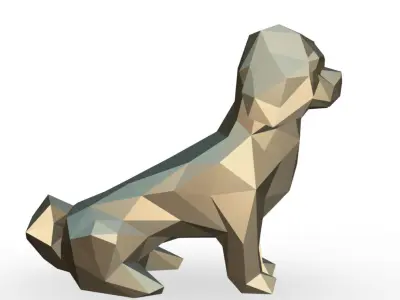 Pekingese low poly dachshund 3D print model
