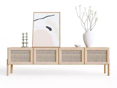 lowboard jolie with deco 3D model