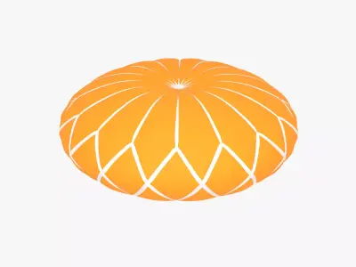 Round decorative yellow pillow 3D model