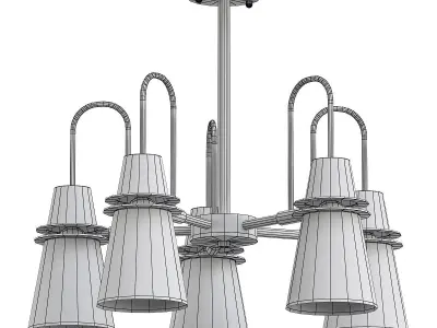reinar-a five light chandelier gold 3D model
