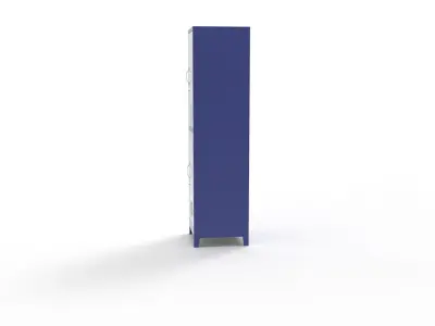 METAL CABINET-SINGLE LONG-TWO COVER-BLUE AND WHITE Low-poly 3D model
