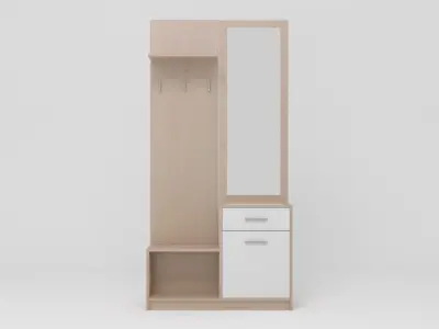 Hallway closet with two drawers and mirror Free low-poly 3D model