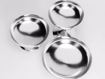 Ice Cups Set Low-poly 3D model