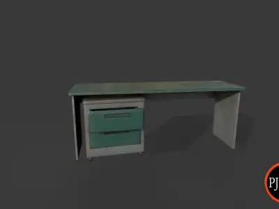 MetalDesk-01A  Version 001 Low-poly 3D model