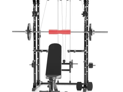 Gym Equipment Black Rack Bundle Low-poly 3D model