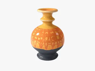 Orange Pop Art Vase 04 Free 3D model