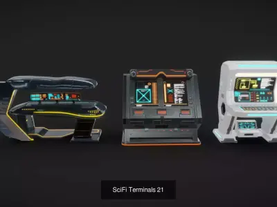 SciFi Terminals 3D Model Collection