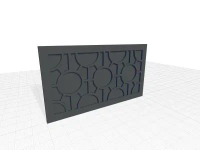 Kimberlee Geometrical Circles Decorative Rectangular 3D model