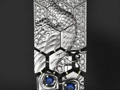 Peacock and jacuar  earrings 3D print model