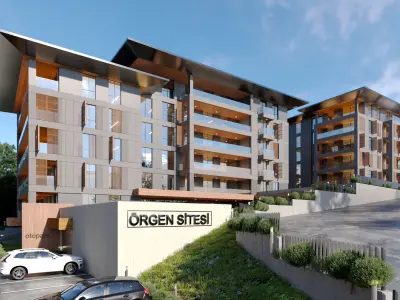Modern Site Residential Complex Low-poly 3D model