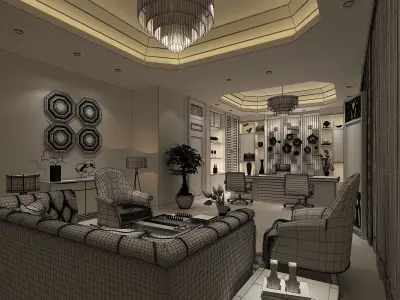 Office interior 3D model