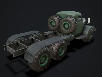 Gameready russian military truck 6X6 Low-poly 3D model