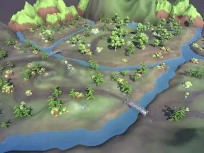 Free Low Poly Forest Free low-poly 3D model