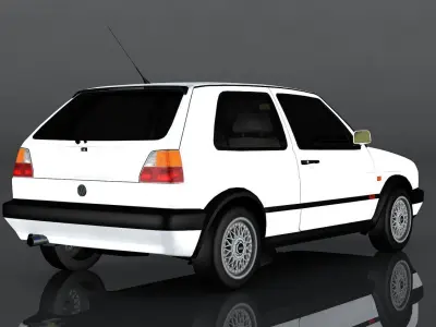 Volkswagen Golf GTI mk1 Low-poly 3D model