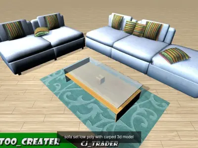 Low Poly Living-Room Sofa Collection 3d models 3D Model Pack
