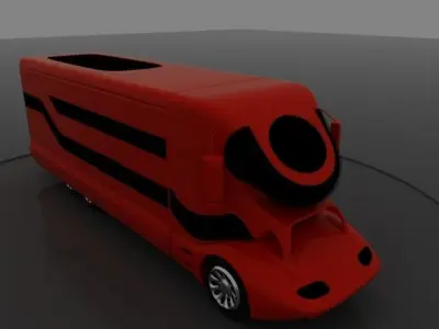 Tourist bus Low-poly 3D model