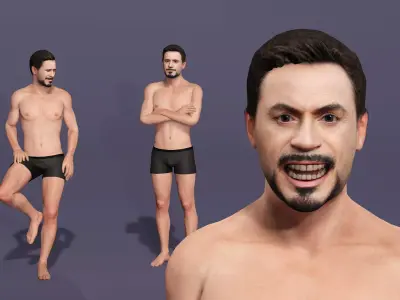 Realistic Man Robert Downey Jr ironman Avengers marvel 3D model