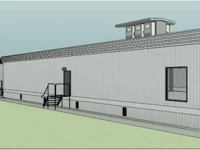 Modular Warehouse Prefabricated Building 3D Model with textures  Low-poly 3D model