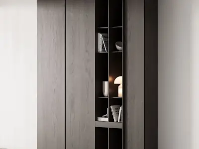 175 cabinet furniture 05 modern cupboard with decor 02 3D model