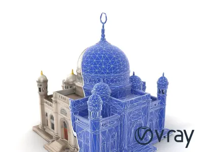 Grand Mosque Dome Stone Carvings model pack Low-poly 3D model