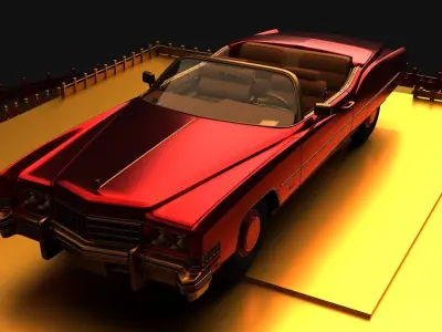 Red classic car  3D model