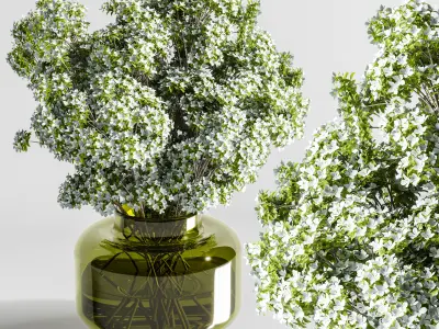 plants bouquet vase 21 3D model