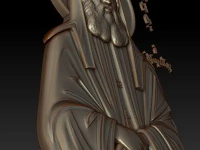 Orthodox icon of Saint Paisios 3D model