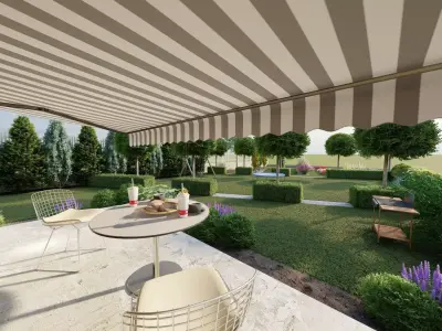 landscape house garden Free 3D model