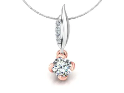 pendant diamond in rose and gold 3D print model