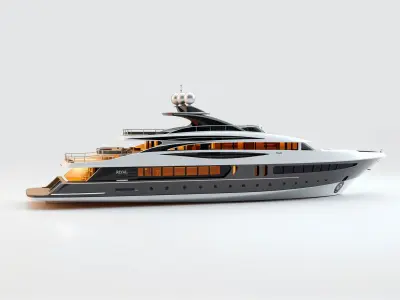 Regal Royal Superyacht with Versailles-style Opulence model pack Low-poly 3D model