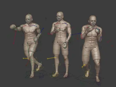 Athlete - Kickboxer Character - Fighter - Wrestler Low-poly 3D model