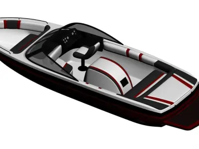 canoe 3D model speed boat Low-poly 3D model