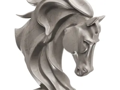 Horse statue Low-poly 3D model