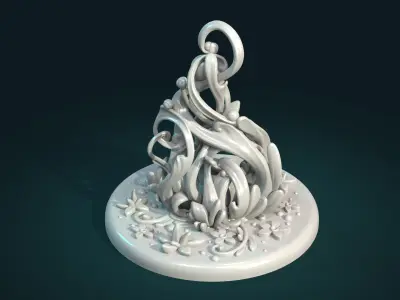 Plant sculpture 3D print model