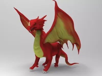 Red Dragon Low-poly 3D model