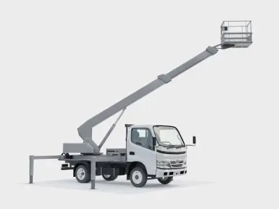Toyota Dyna 1999 Crane Set Low-poly 3D model