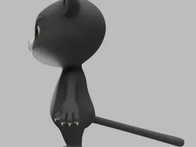 Cat cartoon character modeling textures 3D model
