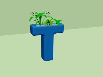 Vase T - Alphabet Vases Collection Letters - STL Printable 3D print model