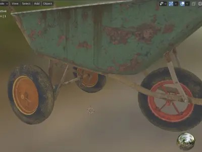 wheel barrow Low-poly 3D model