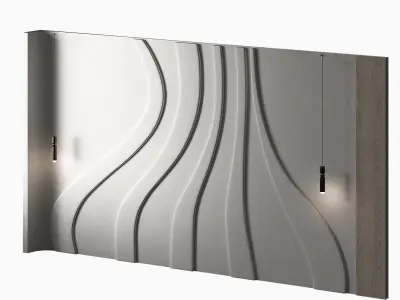 Modern wall composition Bedroom headboard kit 3D model