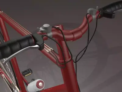 Red Bicycle 3D model 3D model