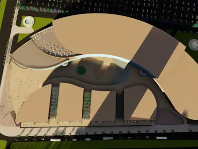 MALL PROJECT AUTOCAD DWG Low-poly 3D model