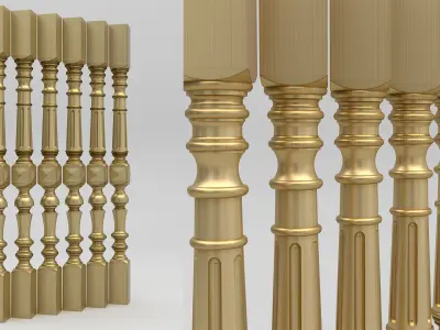 Carved Baluster 3D model purchase