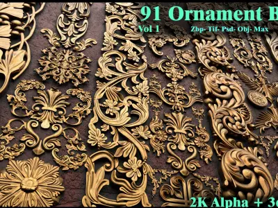 91 Ornament Brush Alpha 3dmodel Vol 1 3D model